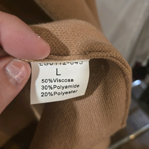 LILLUSORY Women's Oversized‎ Long Tan Cardigan Sweater-Size Large - Picture 5 of 7